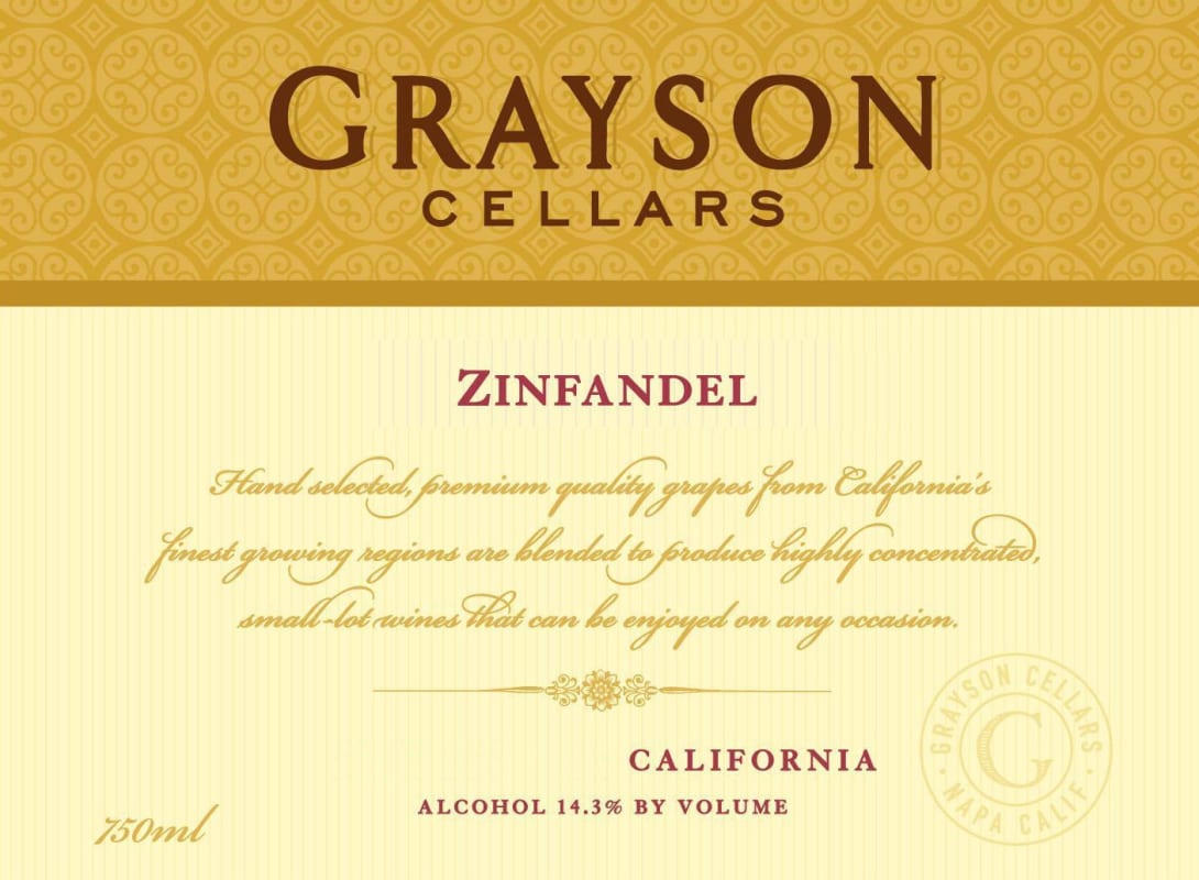 Grayson Cellars Zinfandel 2012 Front Label