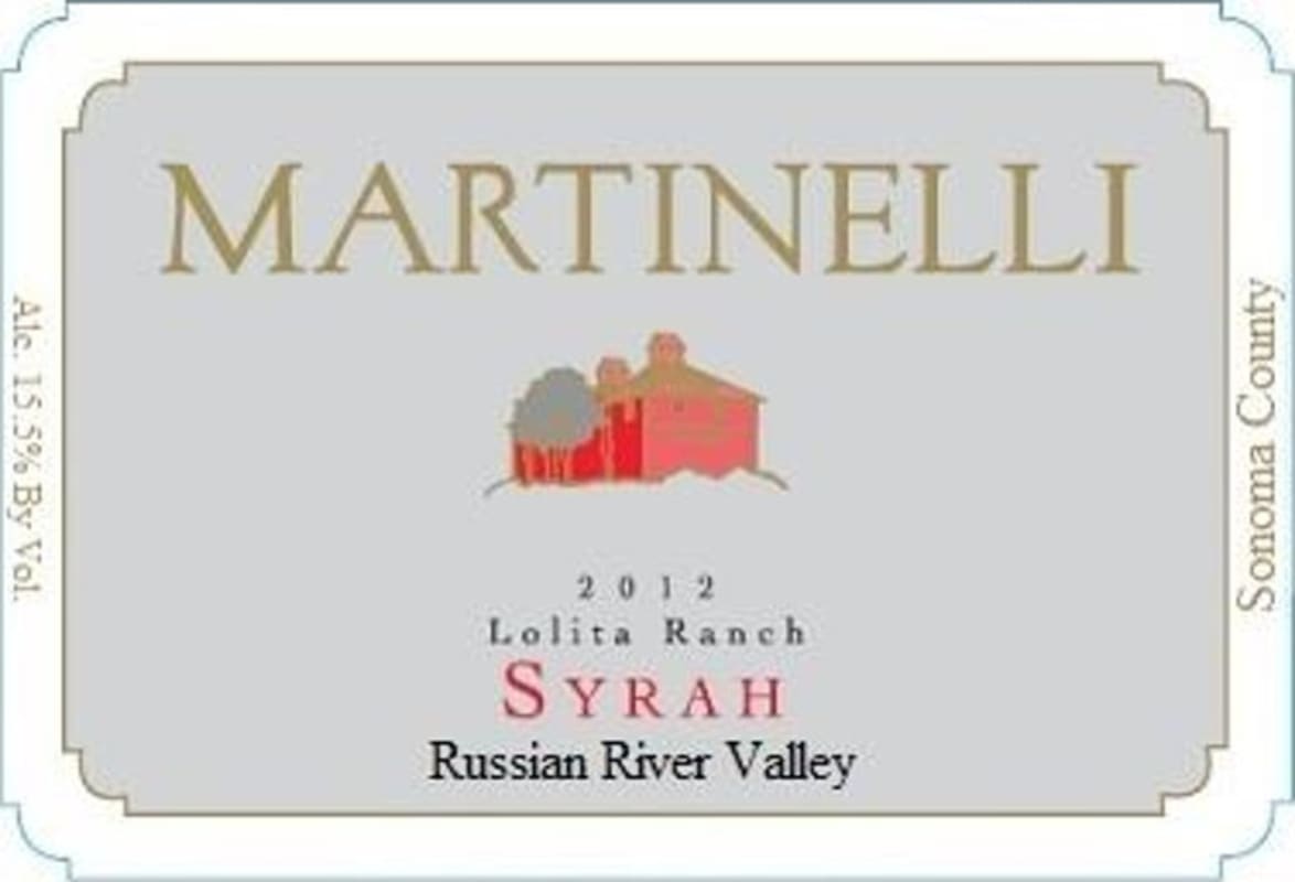 Martinelli Lolita Ranch Syrah 2012 Front Label