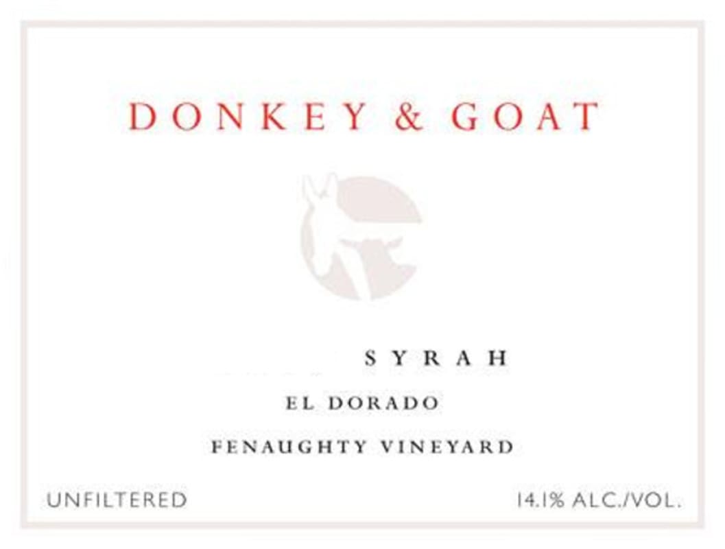 Donkey & Goat Fenaughty Vineyard Syrah 2012 Front Label