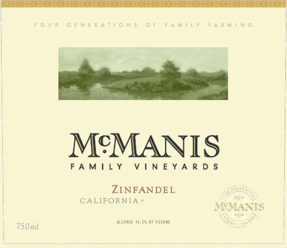 McManis Family Vineyards Zinfandel 2012 Front Label