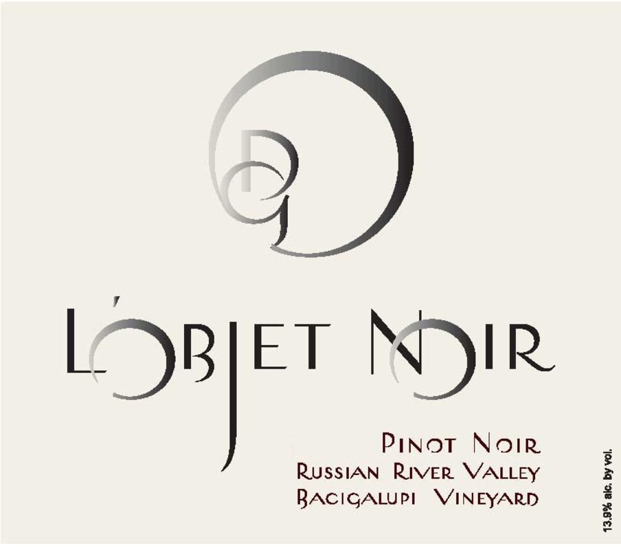 L'Objet Noir Wines Bacigalupi Vineyard Pinot Noir 2010 Front Label