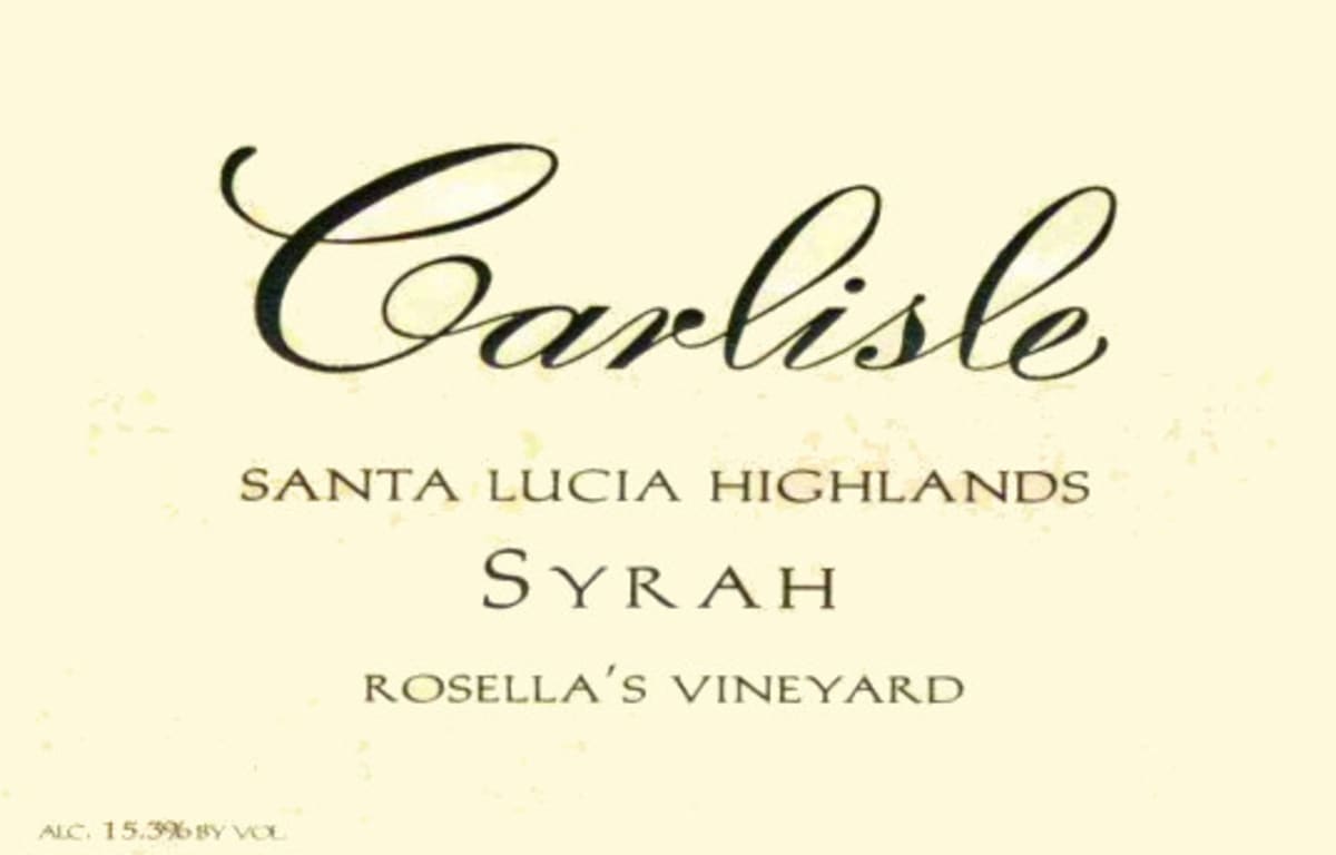 Carlisle Santa Lucia Highlands Rosella's Vineyard Syrah 2009 Front Label