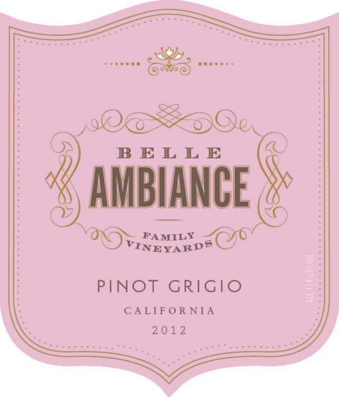 Belle Ambiance Pinot Grigio 2012 Front Label