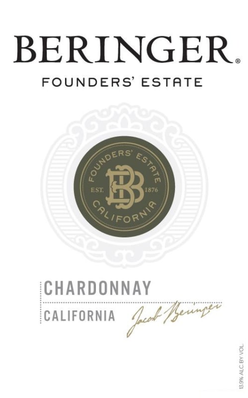 Beringer Founders' Estate Chardonnay 2013 Front Label