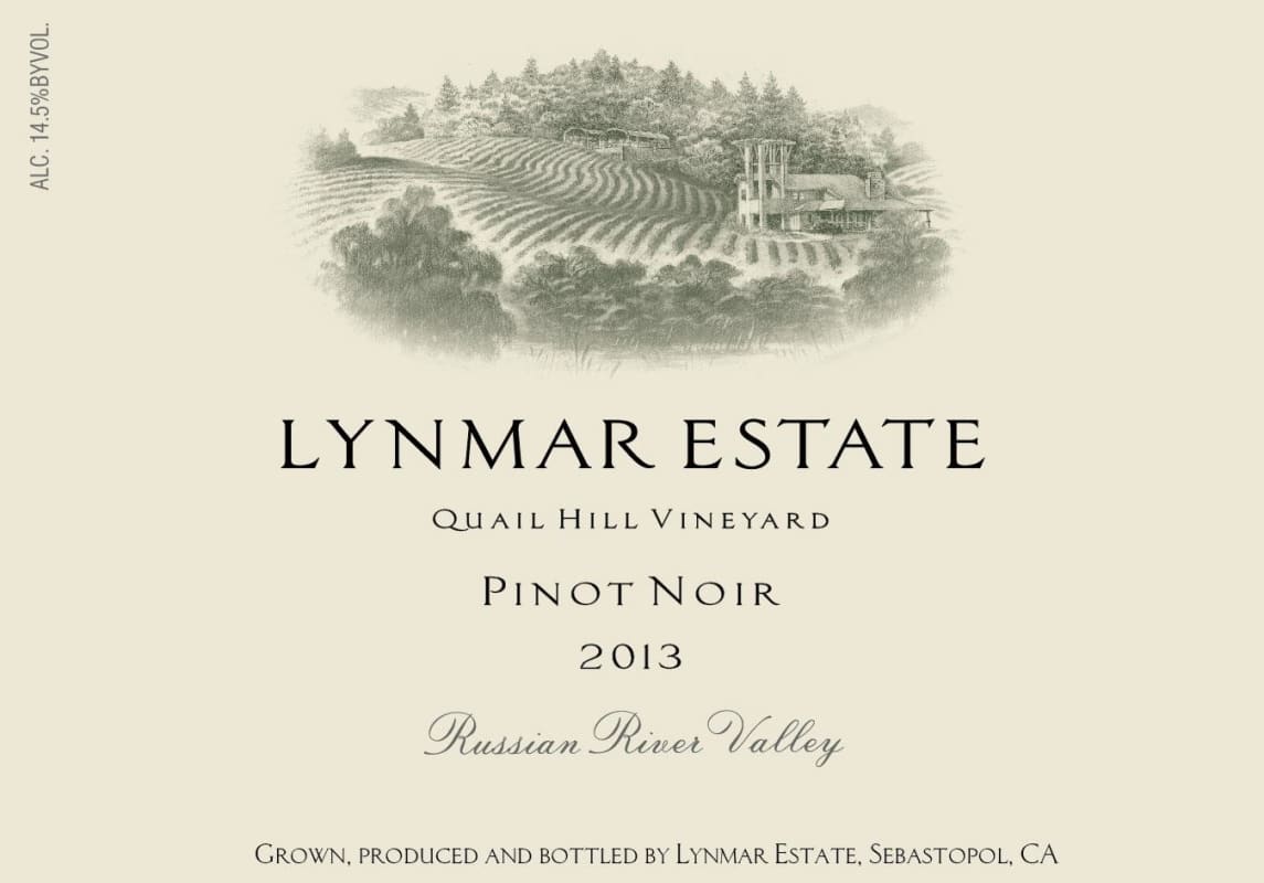 Lynmar Winery Quail Hill Vineyard Pinot Noir 2013 Front Label