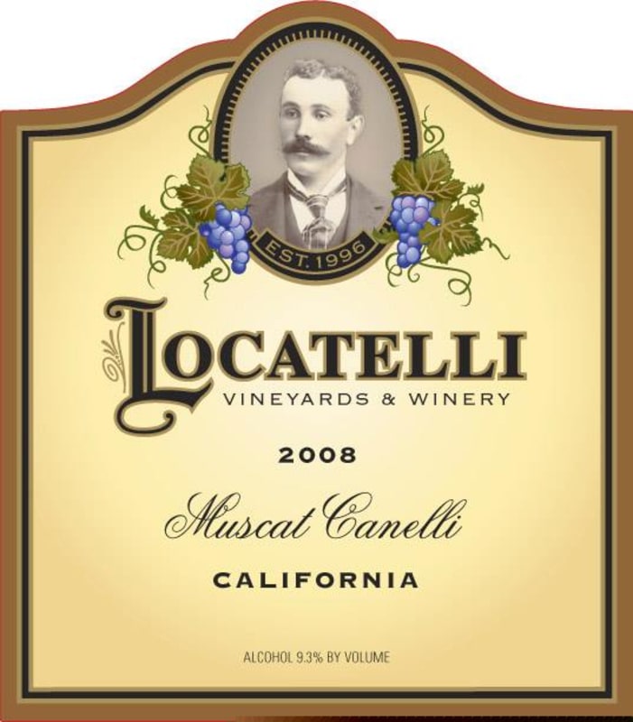 Locatelli Vineyards & Winery Muscat Canelli 2008 Front Label