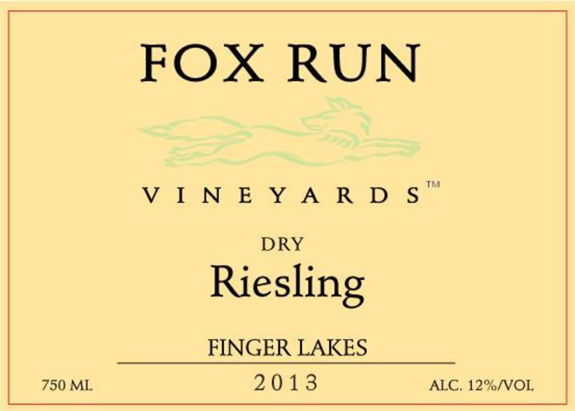 Fox Run Vineyards Dry Riesling 2013 Front Label