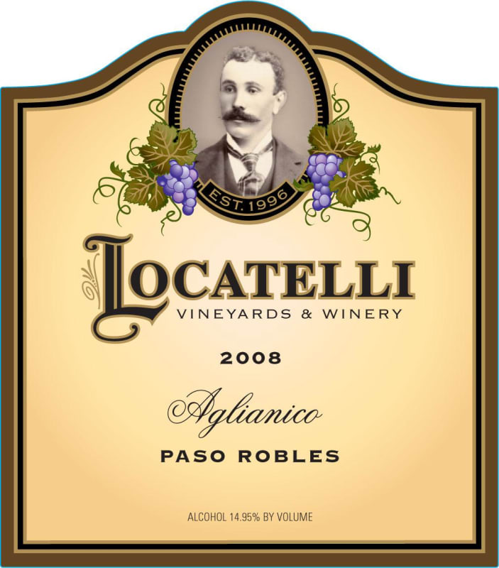 Locatelli Vineyards & Winery Aglianico 2008 Front Label