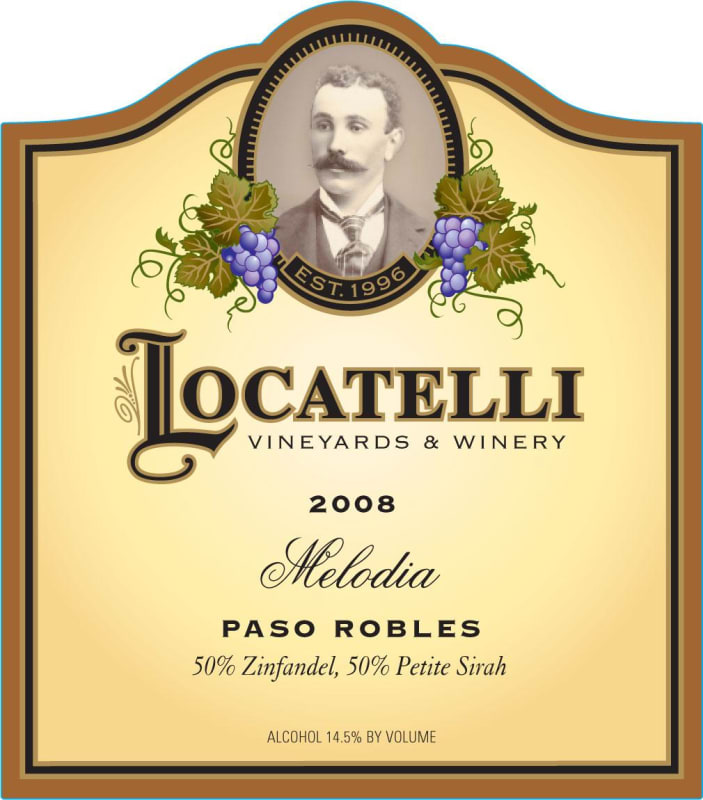 Locatelli Vineyards & Winery Melodia 2008 Front Label