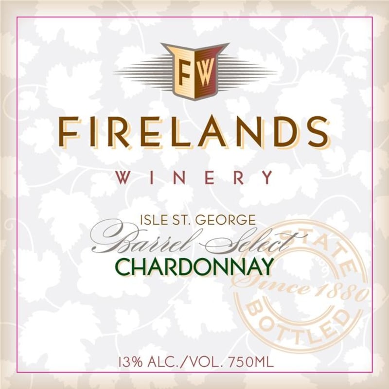 Firelands Barrel Select Chardonnay 2013 Front Label