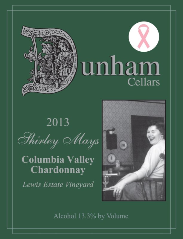 Dunham Cellars Shirley Mays Chardonnay 2013 Front Label