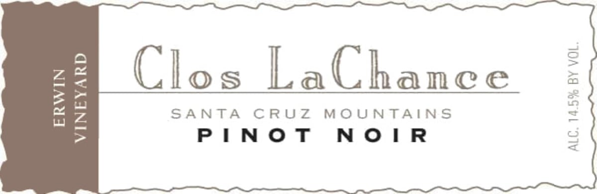 Clos LaChance Erwin Vineyard Pinot Noir 2013 Front Label
