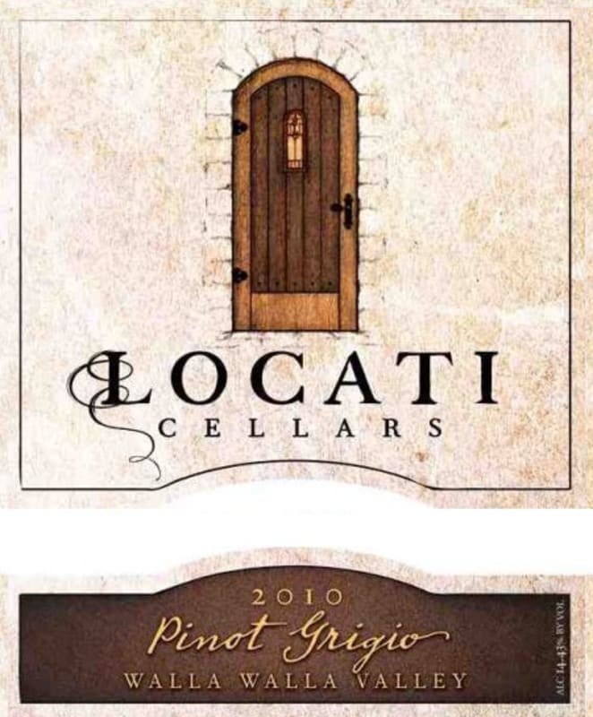 Locati Cellars Pinot Grigio 2010 Front Label