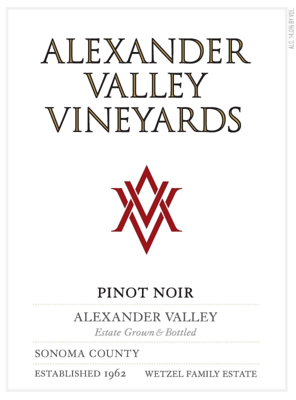 Alexander Valley Vineyards Pinot Noir 2013 Front Label