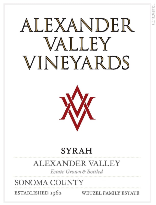 Alexander Valley Vineyards Syrah 2013 Front Label