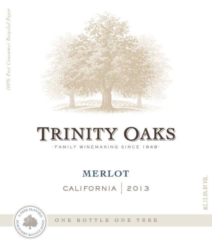 Trinity Oaks Merlot 2013 Front Label