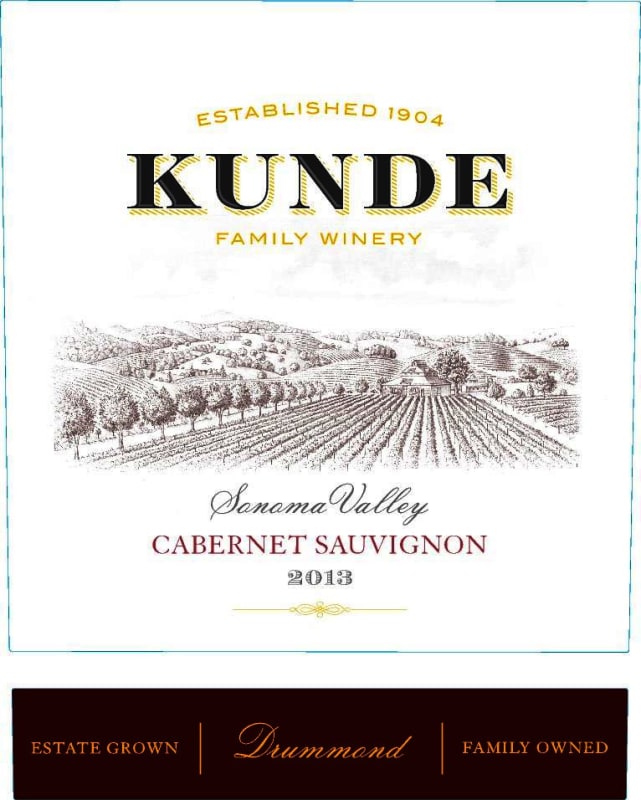 Kunde Drummond Cabernet Sauvignon 2013 Front Label