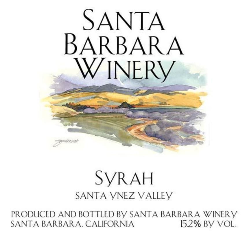 Santa Barbara Winery Syrah 2013 Front Label