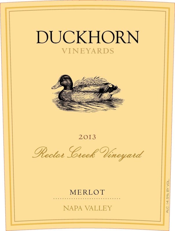 Duckhorn Rector Creek Vineyard Merlot 2013 Front Label
