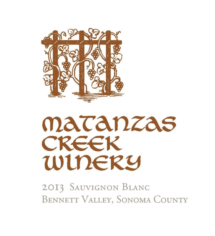 Matanzas Creek Bennett Valley Sauvignon Blanc 2013 Front Label
