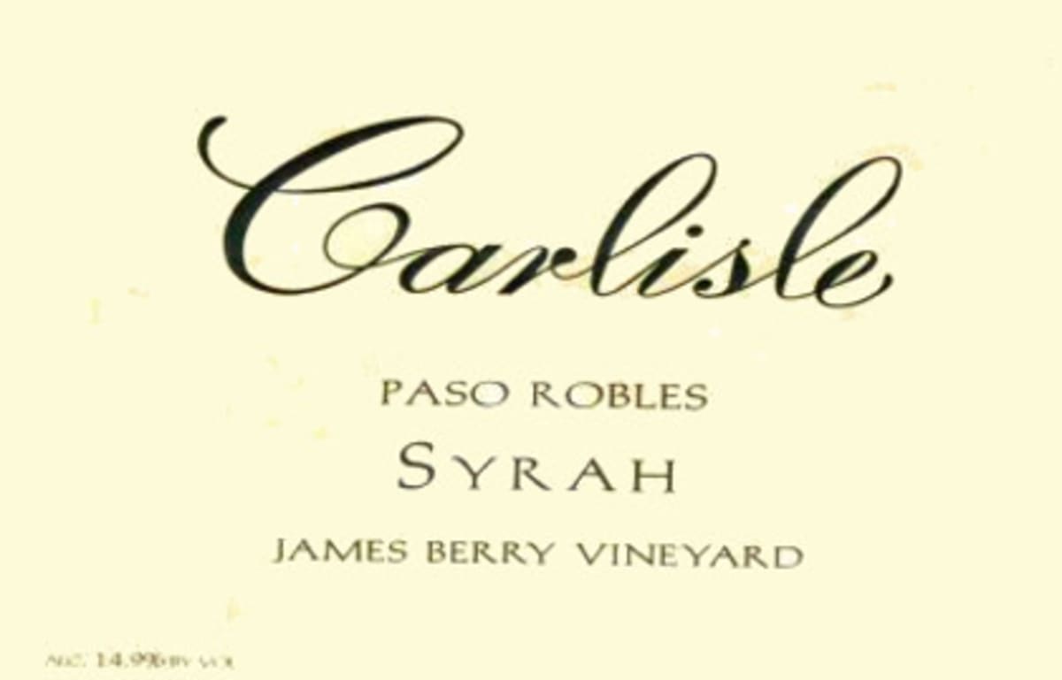 Carlisle Paso Robles Berry Vineyard Syrah 2010 Front Label