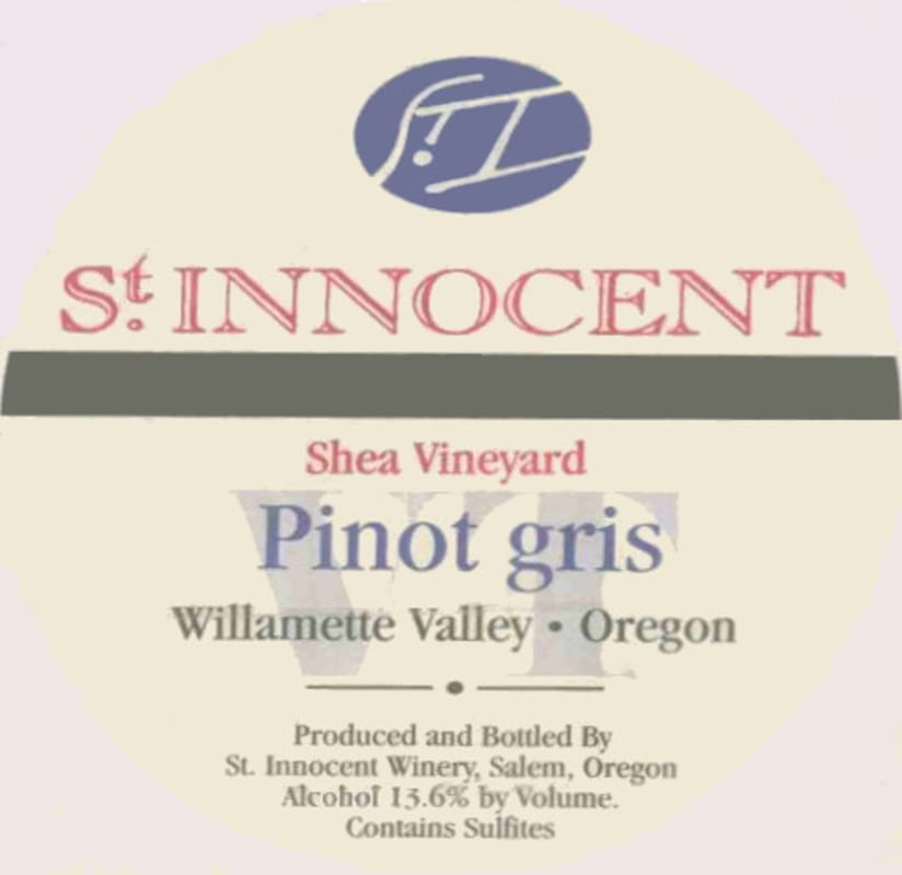 St. Innocent Shea Vineyard Pinot Gris 2013 Front Label