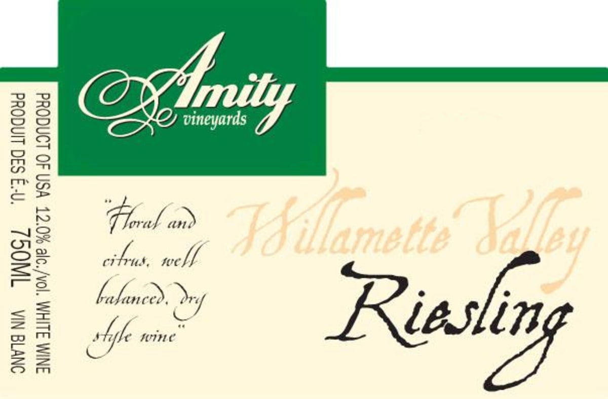 Amity Riesling 2013 Front Label