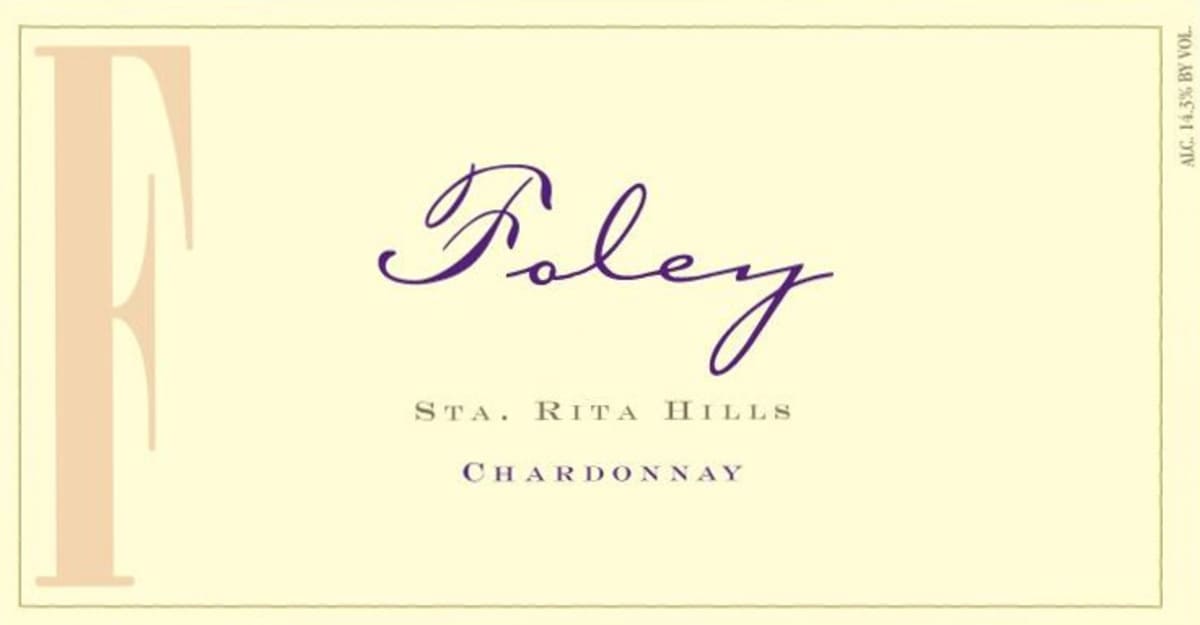 Foley Estate Winery Chardonnay 2013 Front Label