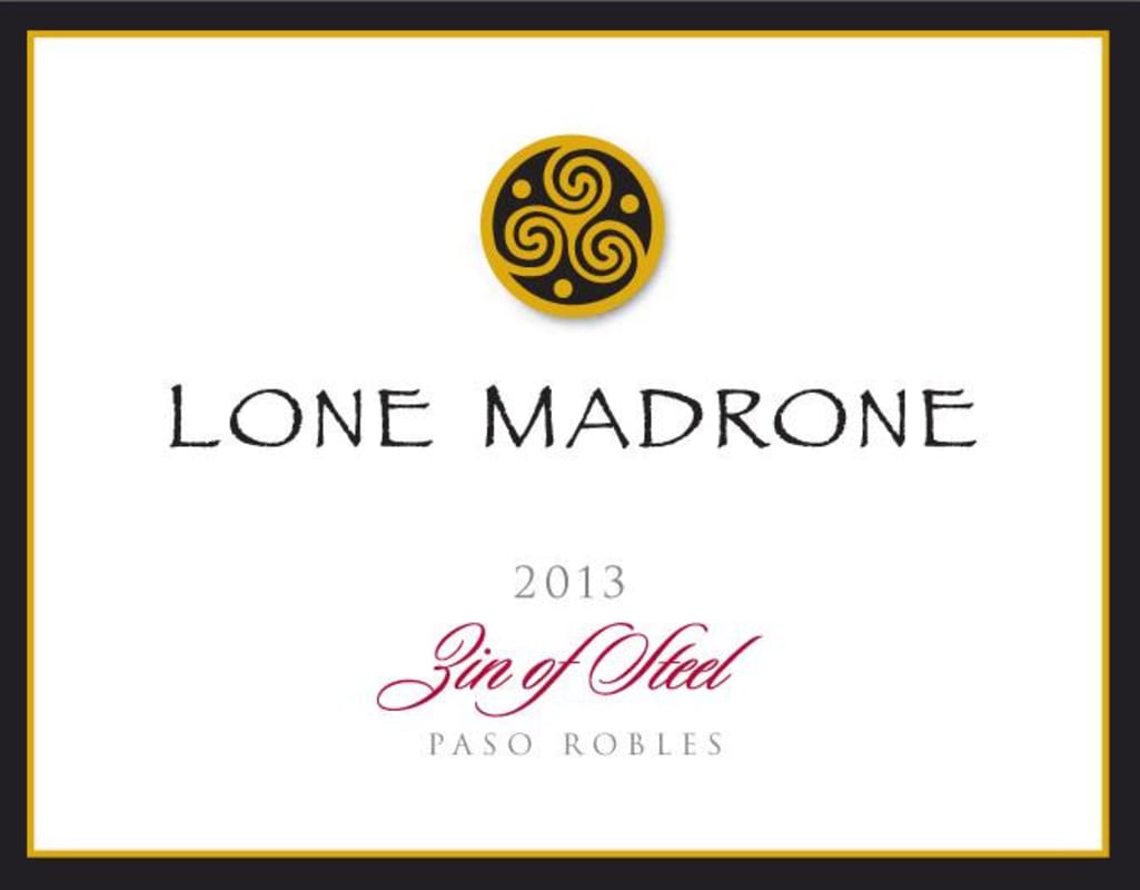 Lone Madrone Zin of Steel 2013 Front Label