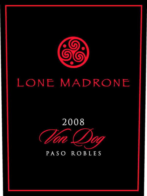 Lone Madrone Von Dog 2008 Front Label