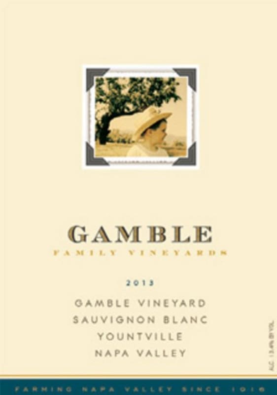 Gamble Estates Sauvignon Blanc 2013 Front Label