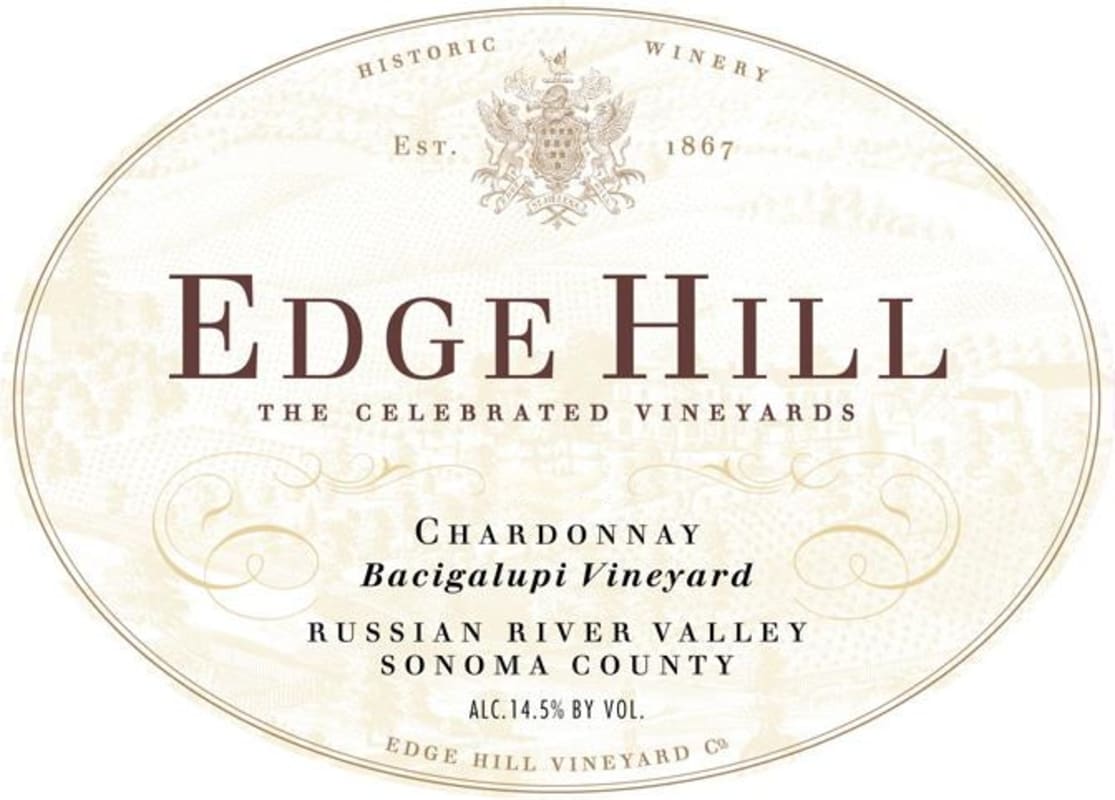 Edge Hill Bacigalupi Vineyard Chardonnay 2013 Front Label