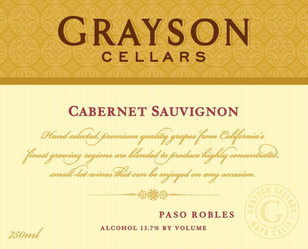 Grayson Cellars Cabernet Sauvignon 2013 Front Label