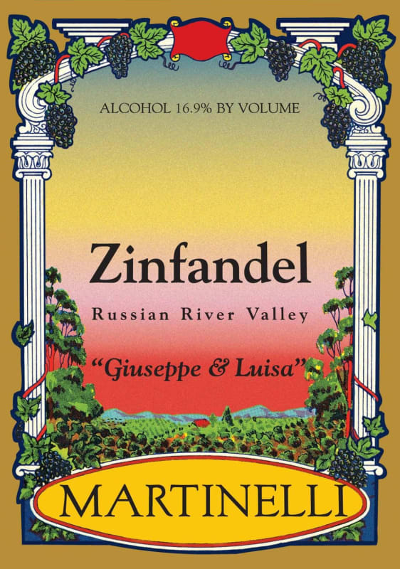 Martinelli Giuseppe and Luisa Zinfandel 2013 Front Label
