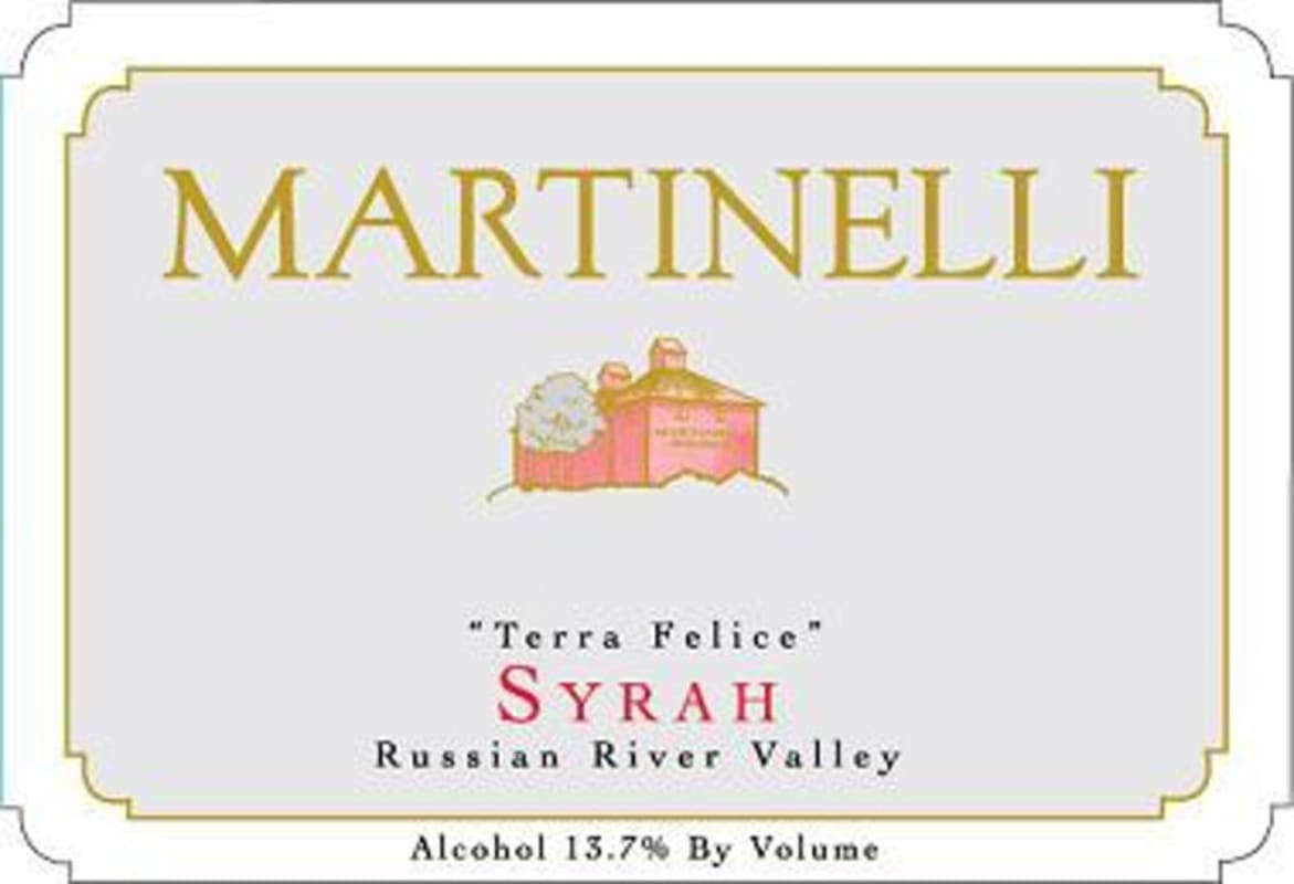 Martinelli Terra Felice Syrah 2013 Front Label