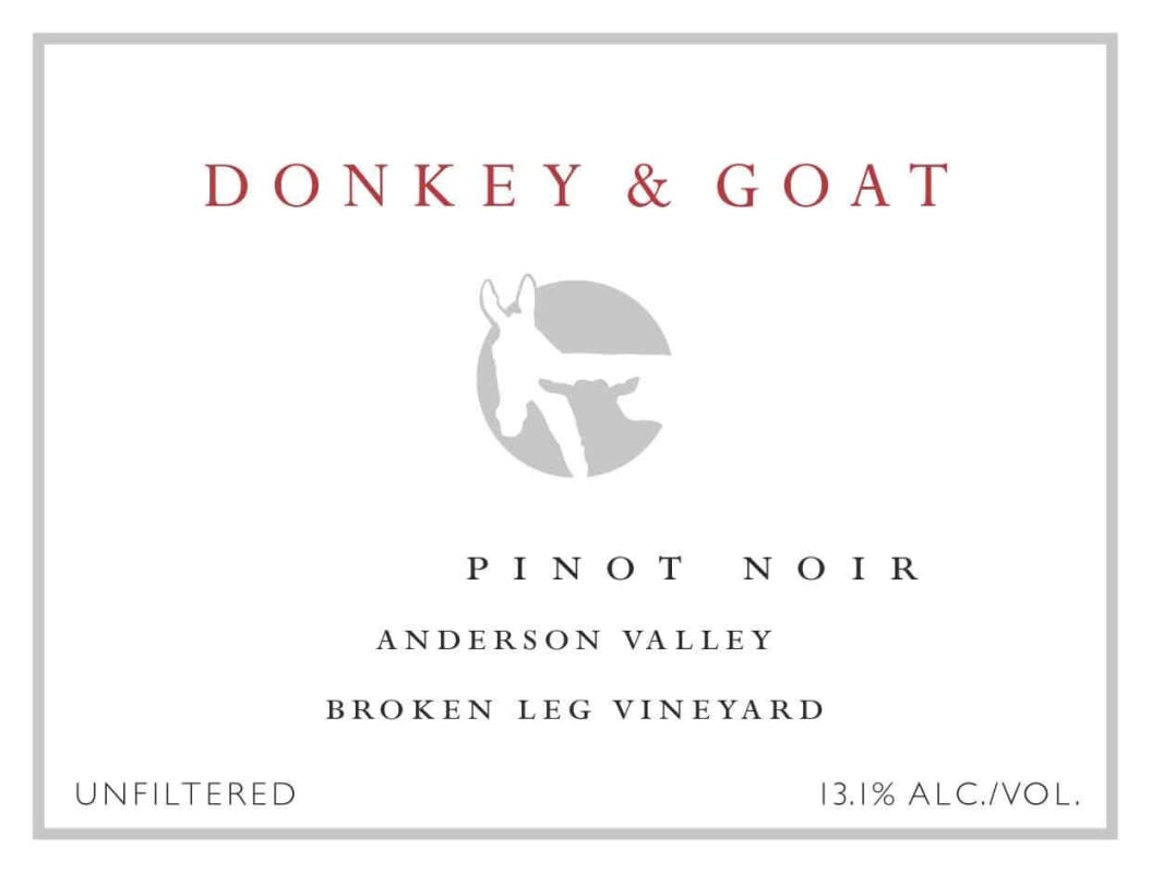 Donkey & Goat Broken Leg Vineyard Pinot Noir 2013 Front Label