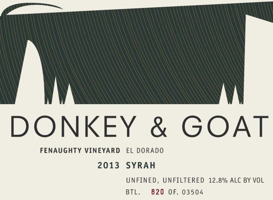 Donkey & Goat Fenaughty Vineyard Syrah 2013 Front Label