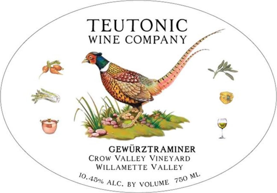 Teutonic Crow Valley Vineyard Gewurztraminer 2013 Front Label