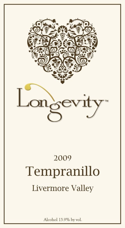 Longevity Wines Tempranillo 2009 Front Label