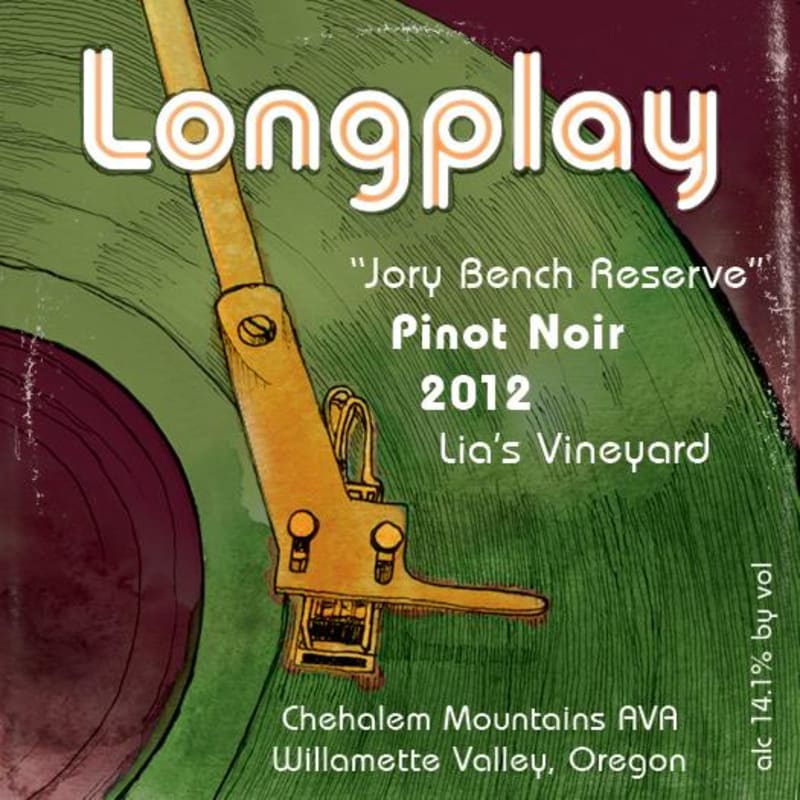 Longplay Jory Bench Reserve Lias Vineyard Pinot Noir 2012 Front Label