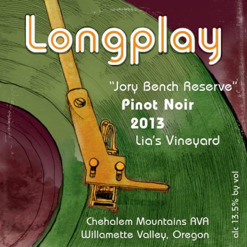 Longplay Jory Bench Reserve Lias Vineyard Pinot Noir 2013 Front Label