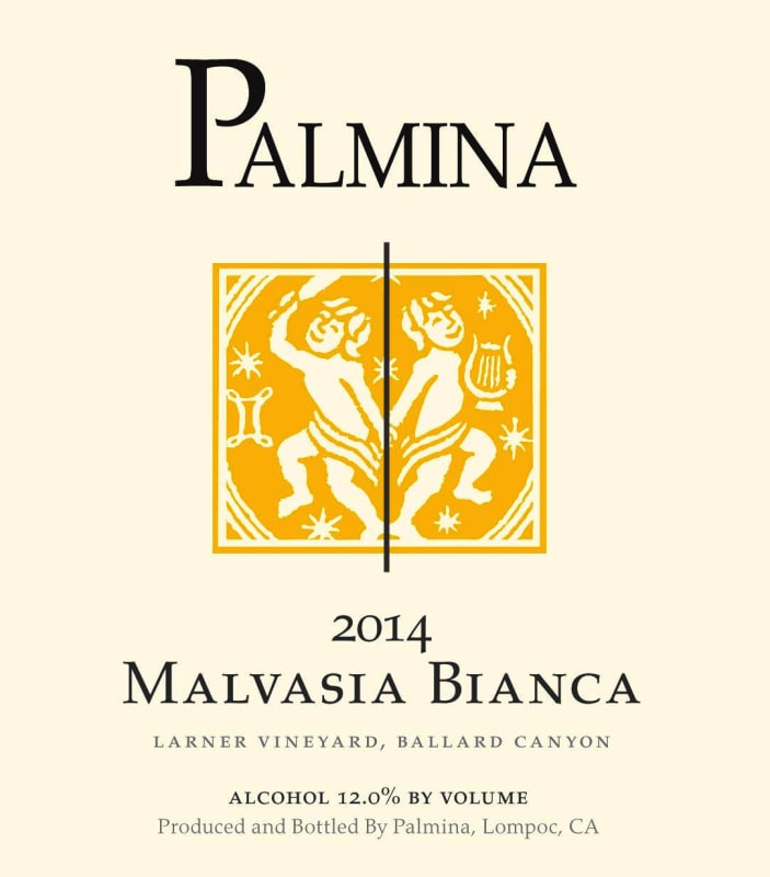 Palmina Larner Vineyard Malvasia Bianca 2014 Front Label