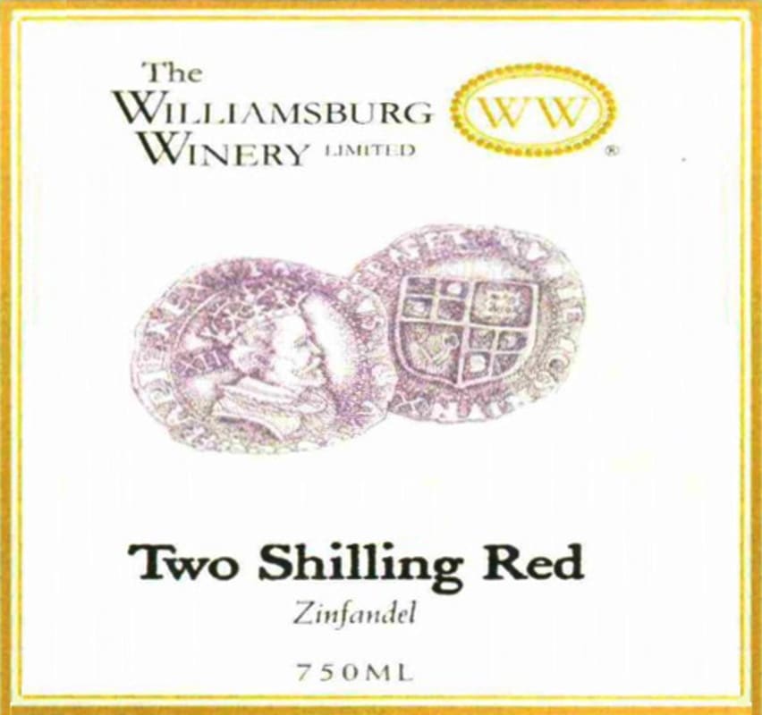 Williamsburg Winery Two Shillings Red 2014 Front Label