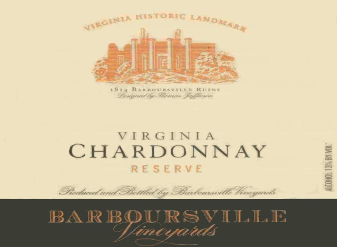 Barboursville Reserve Chardonnay 2014 Front Label
