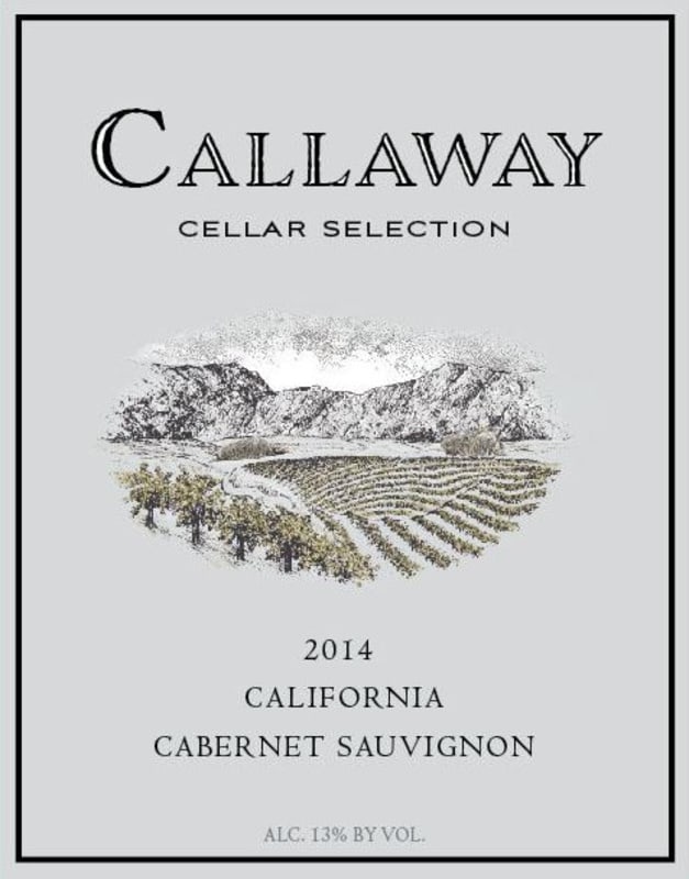 Callaway Cellar Selection Cabernet Sauvignon 2014 Front Label