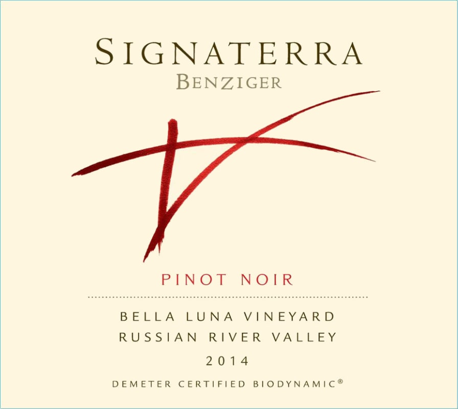 Benziger Signaterra Bella Luna Pinot Noir 2014 Front Label