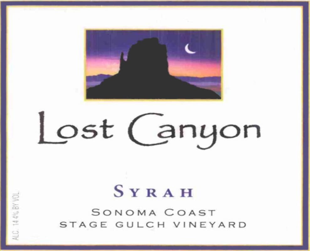 Lost Canyon Winery Stage Gulch Vineyard Syrah 2003 Front Label