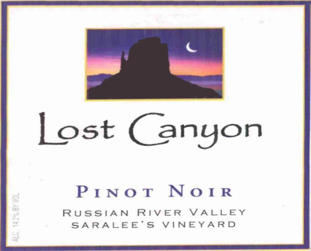 Lost Canyon Winery Saralees Vineyard Pinot Noir 2010 Front Label