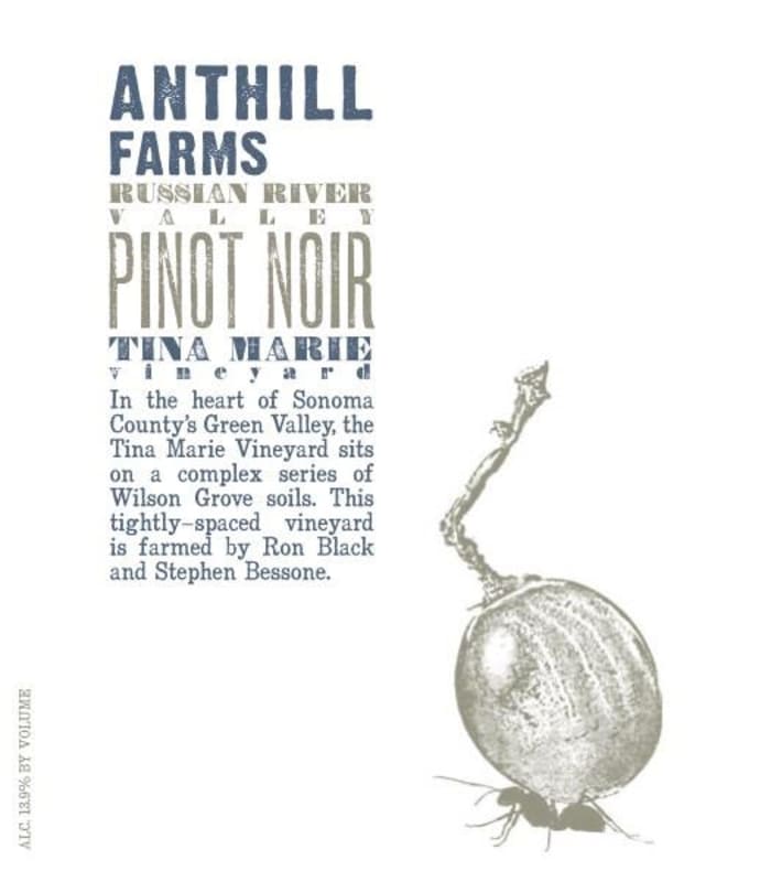 Anthill Farms Tina Marie Vineyard Pinot Noir 2014 Front Label