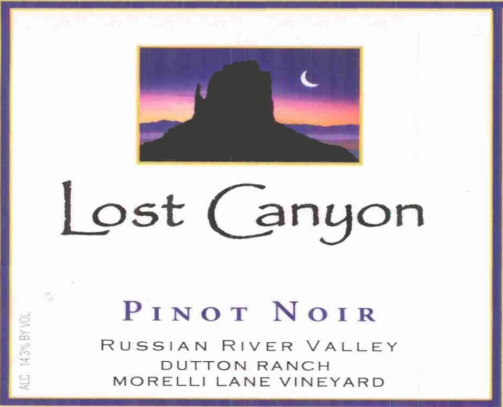 Lost Canyon Winery Dutton Ranch Morelli Lane Vineyard Pinot Noir 2004 Front Label